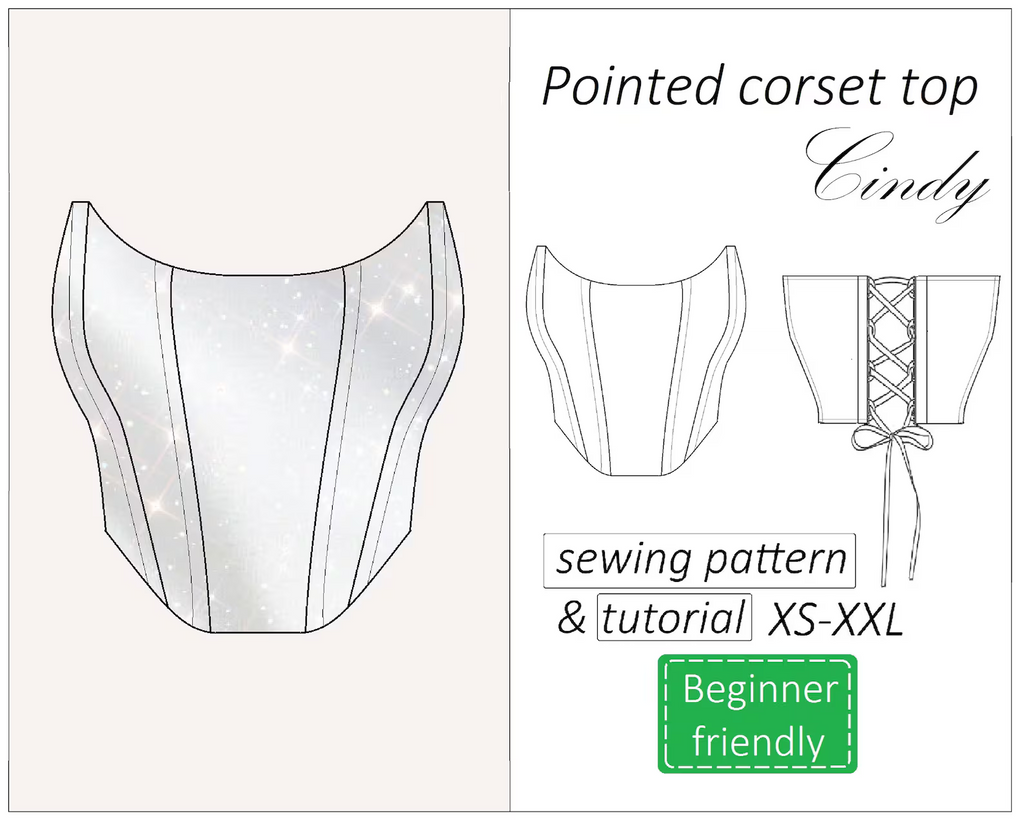 Cindy corset top sewing pattern | Instant PDF download