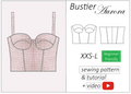 Aurora bustier top sewing pattern | Instant PDF download
