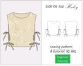 Haley side tie top sewing pattern | Instant PDF download