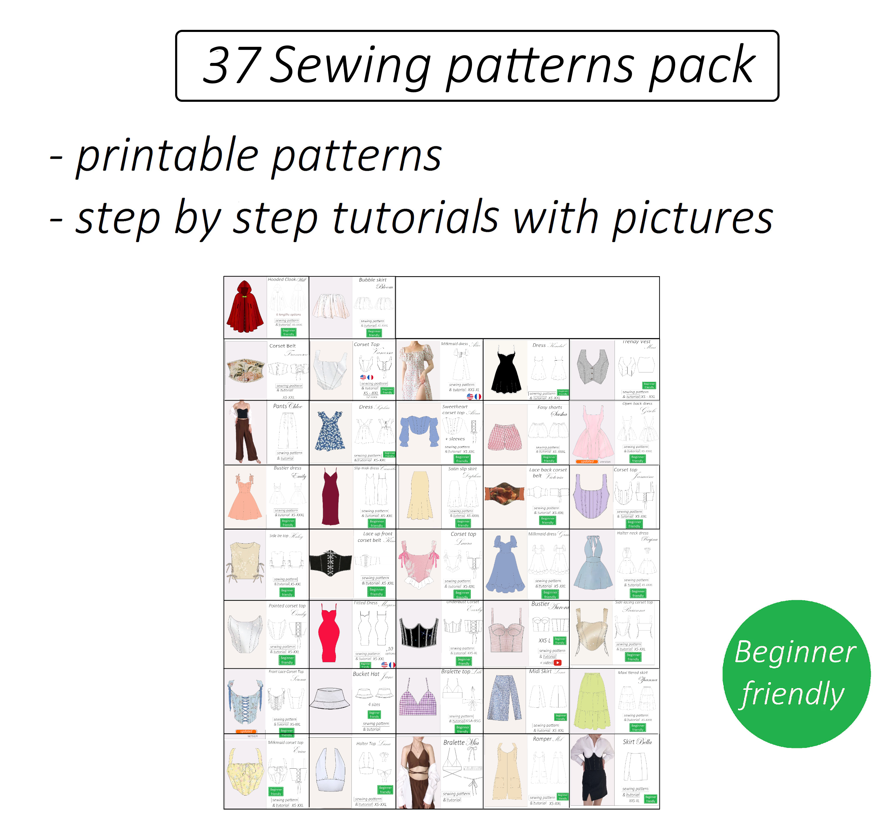 Dream dress pack sewing pattern | Instant PDF download