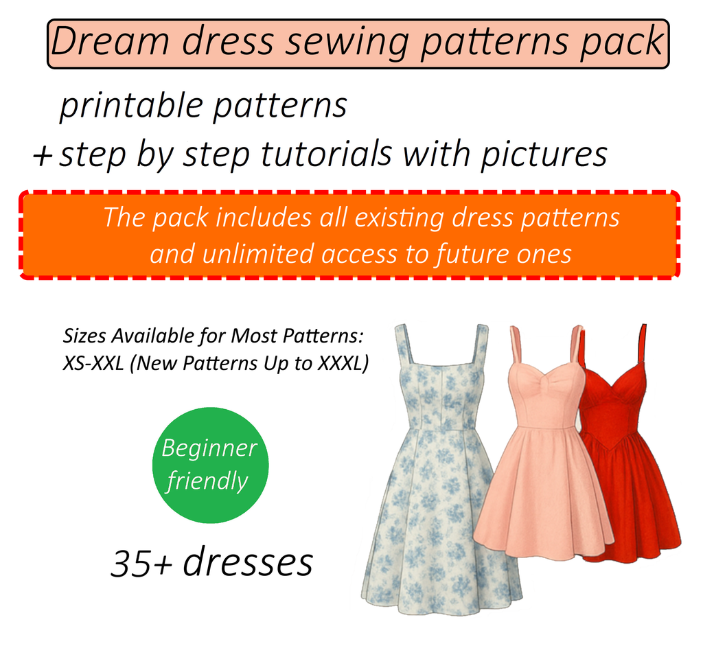 Dream dress pack sewing pattern | Instant PDF download