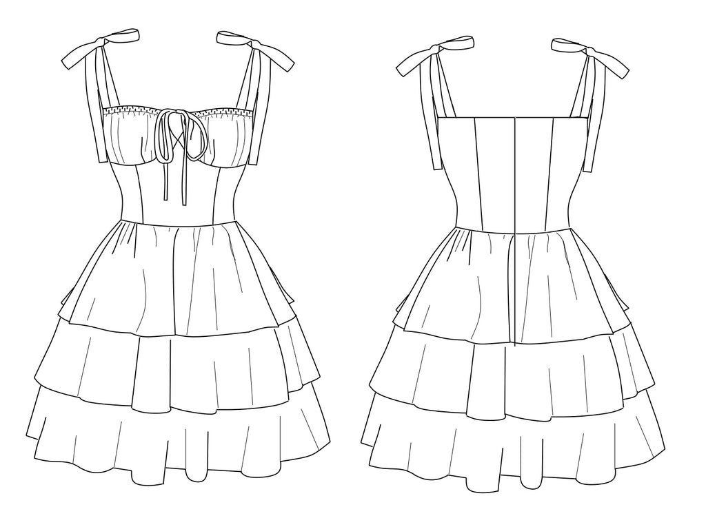 Isabel milkmaid dress sewing pattern | Instant PDF download