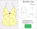 Amalfi backless top halter neck sewing pattern | Instant PDF download