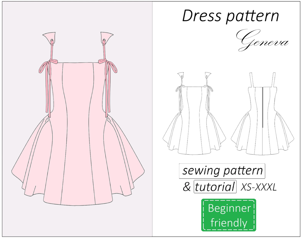 Geneva dress sewing pattern | Instant PDF download