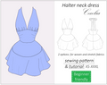 Cecelia halter neck dress with ruffle sewing pattern | Instant PDF download