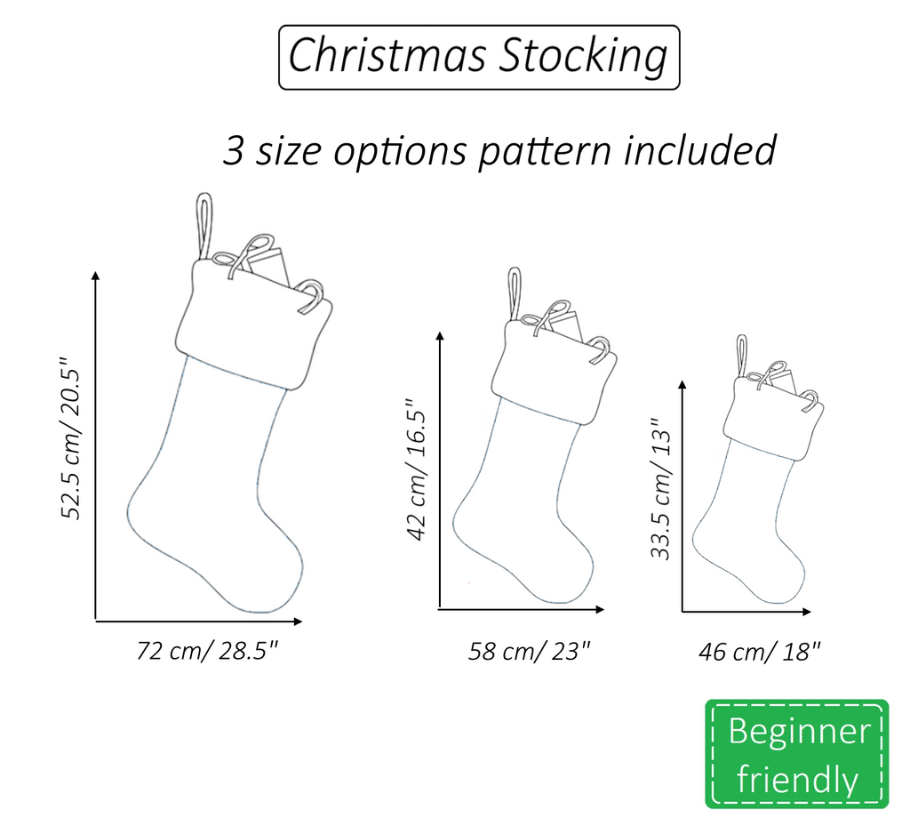 Christmas stocking sewing pattern | Instant PDF download