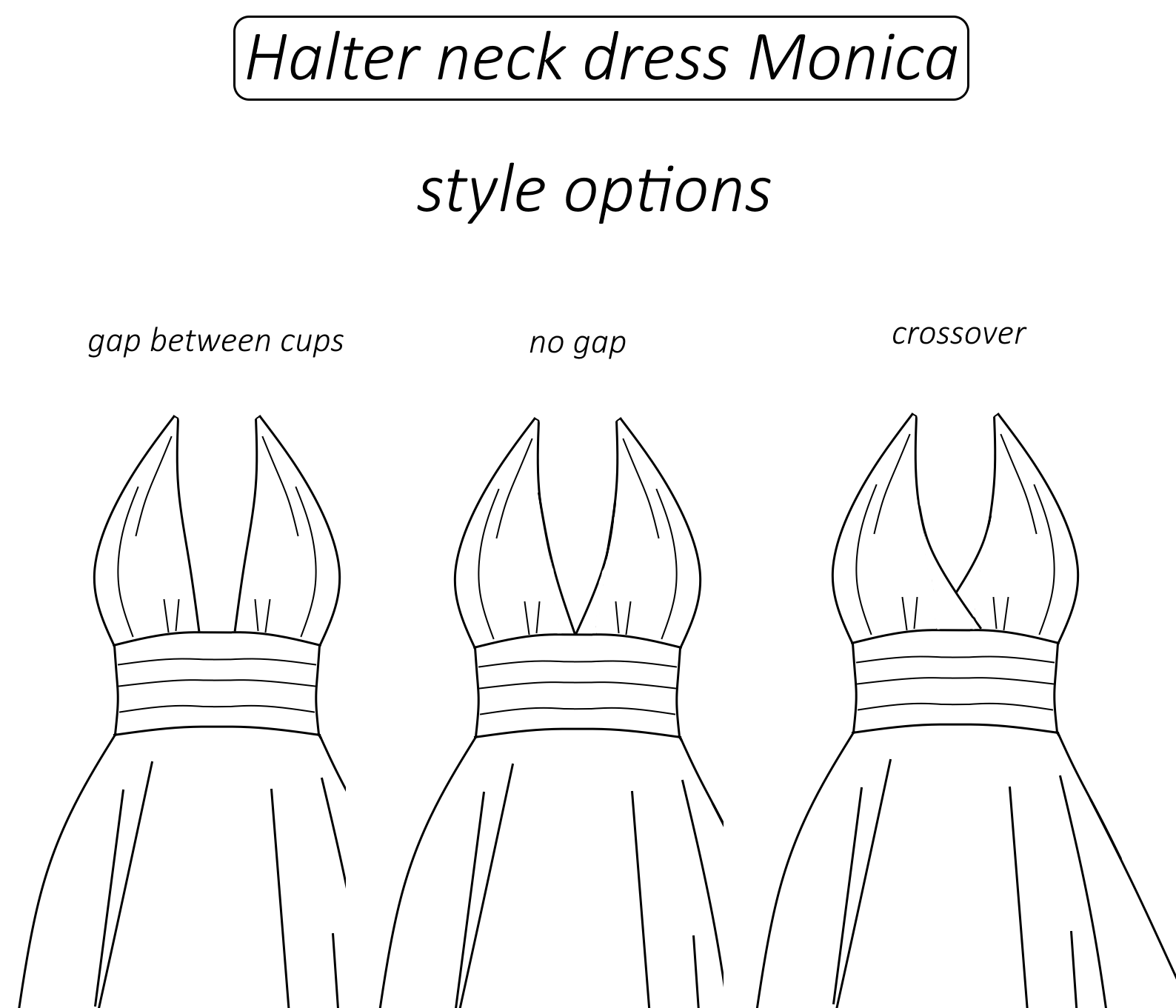 Monica backless halter neck dress sewing pattern | Instant PDF download