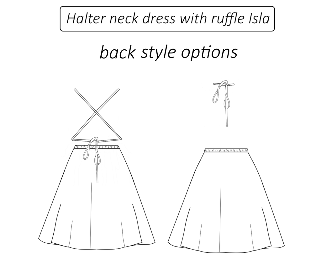 Isla backless halter neck dress sewing pattern | Instant PDF download