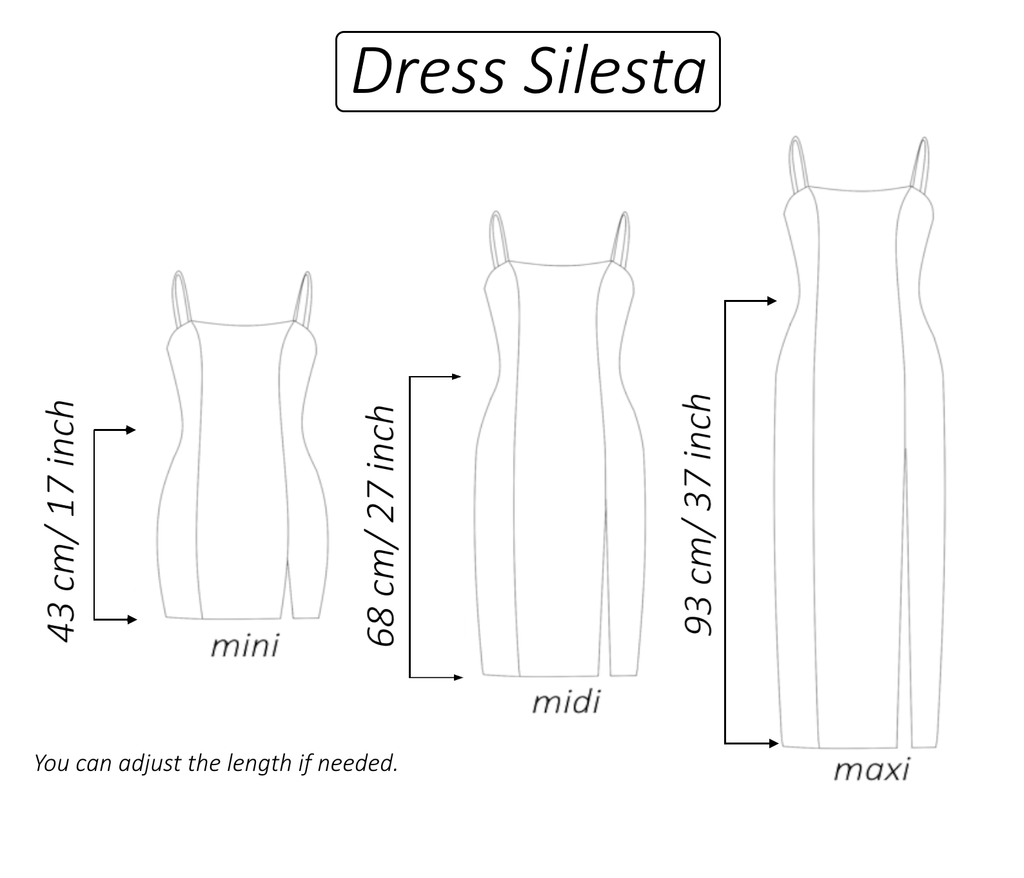 Silesta fitted dress sewing pattern | Instant PDF download