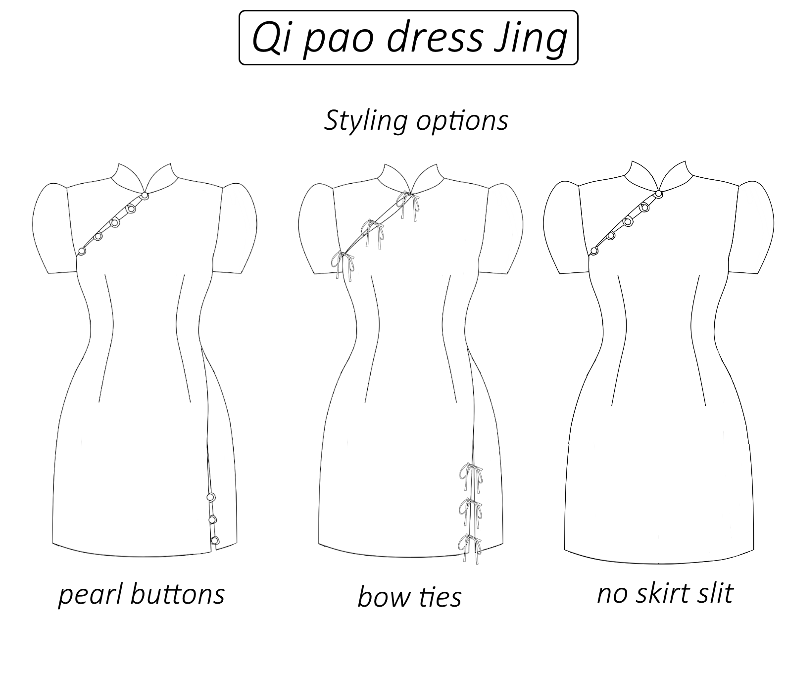 Qi pao dress sewing pattern | Instant PDF download