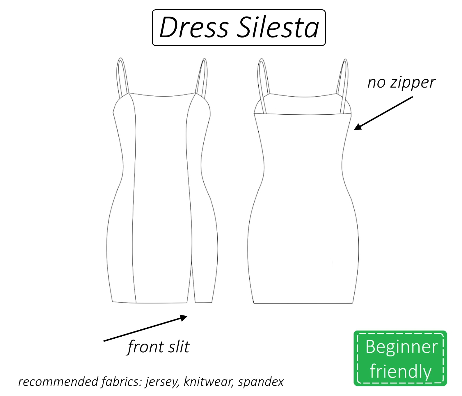 Silesta fitted dress sewing pattern | Instant PDF download