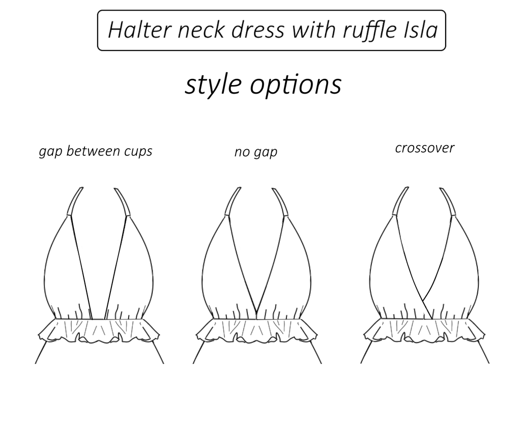 Isla backless halter neck dress sewing pattern | Instant PDF download
