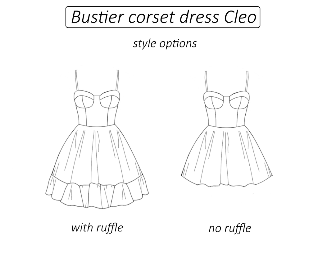 Cleo bustier corset dress sewing pattern 18 variations | Instant PDF download